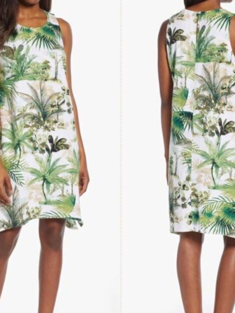 Tommy Bahama Green Palm Print Sleeveless Tunic